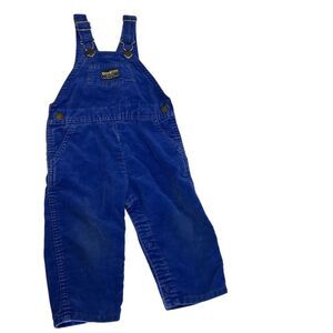 Vintage OshKosh B'gosh Blue Corduroy Overalls 24 Months Unisex Toddler